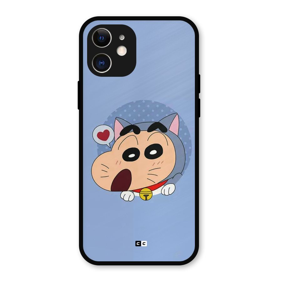 Cat Shinchan Metal Back Case for iPhone 12