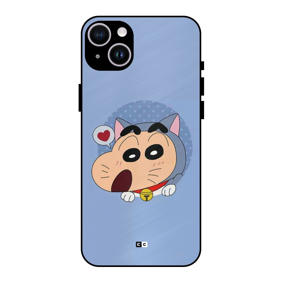 Cat Shinchan Metal Back Case for iPhone 14 Plus