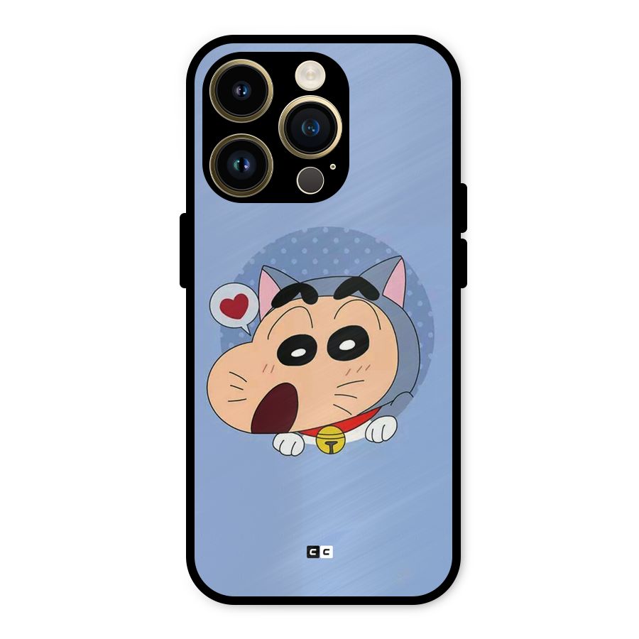 Cat Shinchan Metal Back Case for iPhone 14 Pro