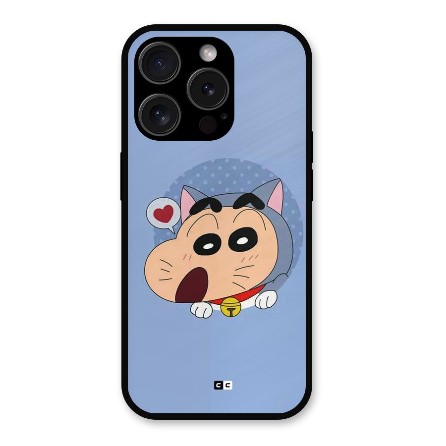 Cat Shinchan Metal Back Case for iPhone 15 Pro