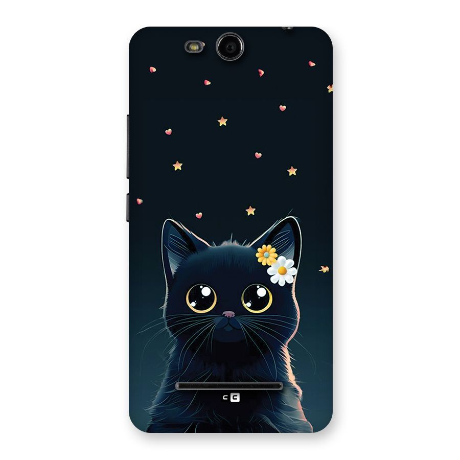 Cat With Flowers Back Case for Canvas Juice 3 Q392