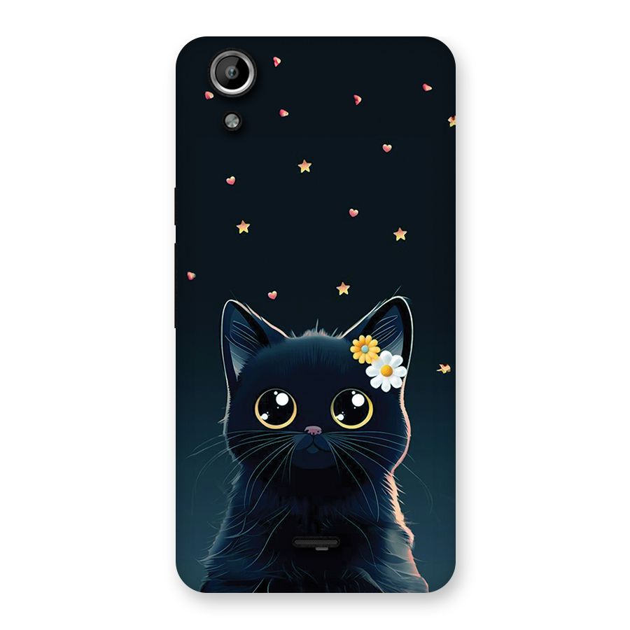 Cat With Flowers Back Case for Canvas Selfie Lens Q345