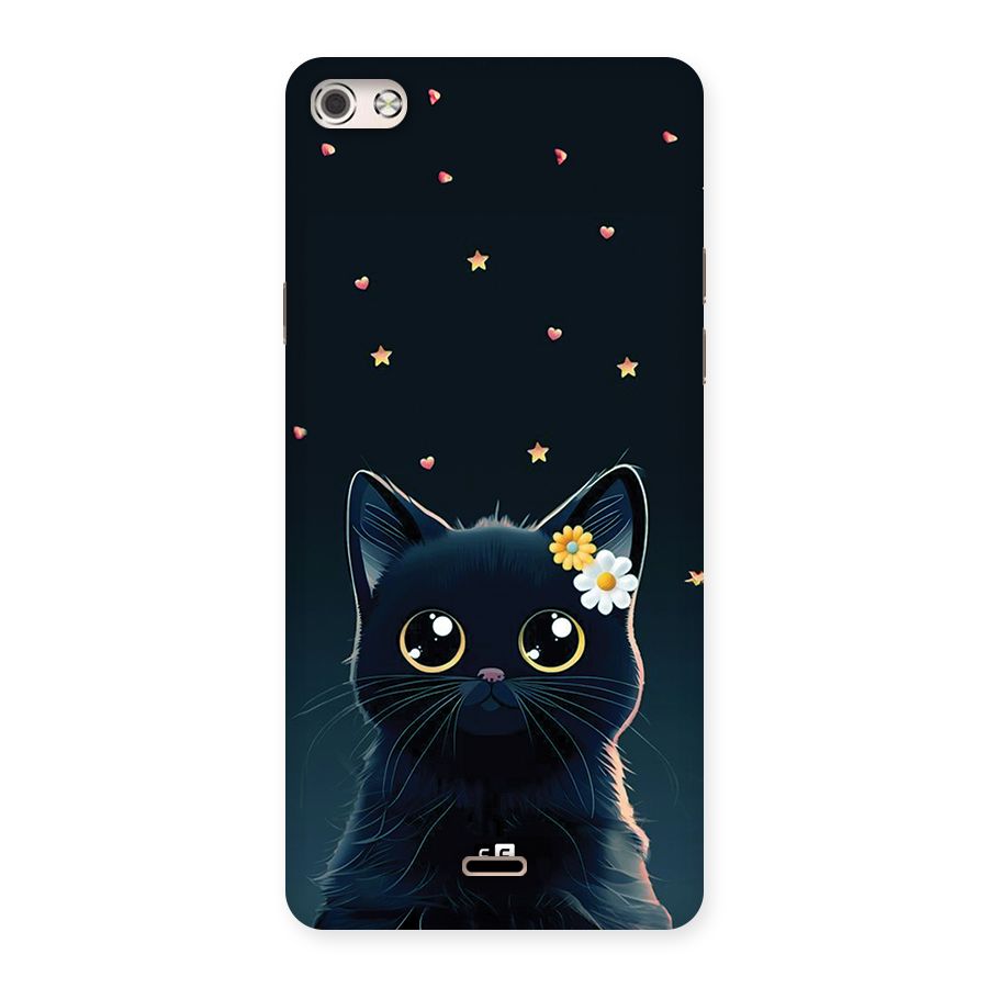 Cat With Flowers Back Case for Canvas Silver 5