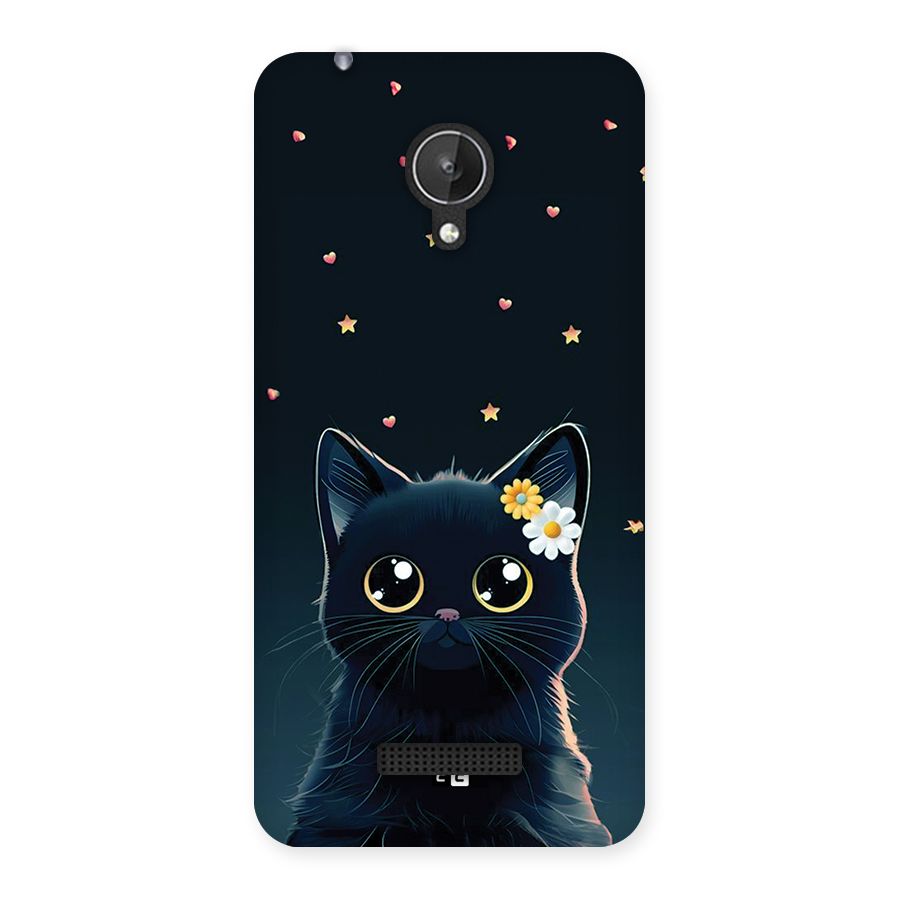 Cat With Flowers Back Case for Canvas Spark Q380