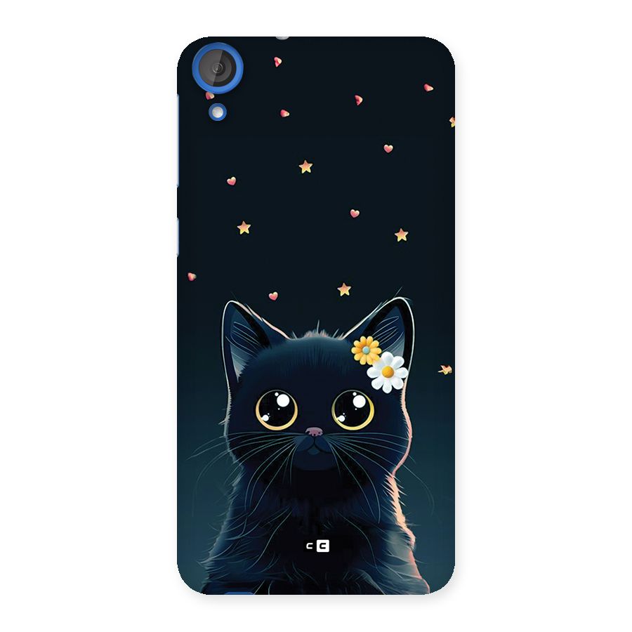 Cat With Flowers Back Case for Desire 820