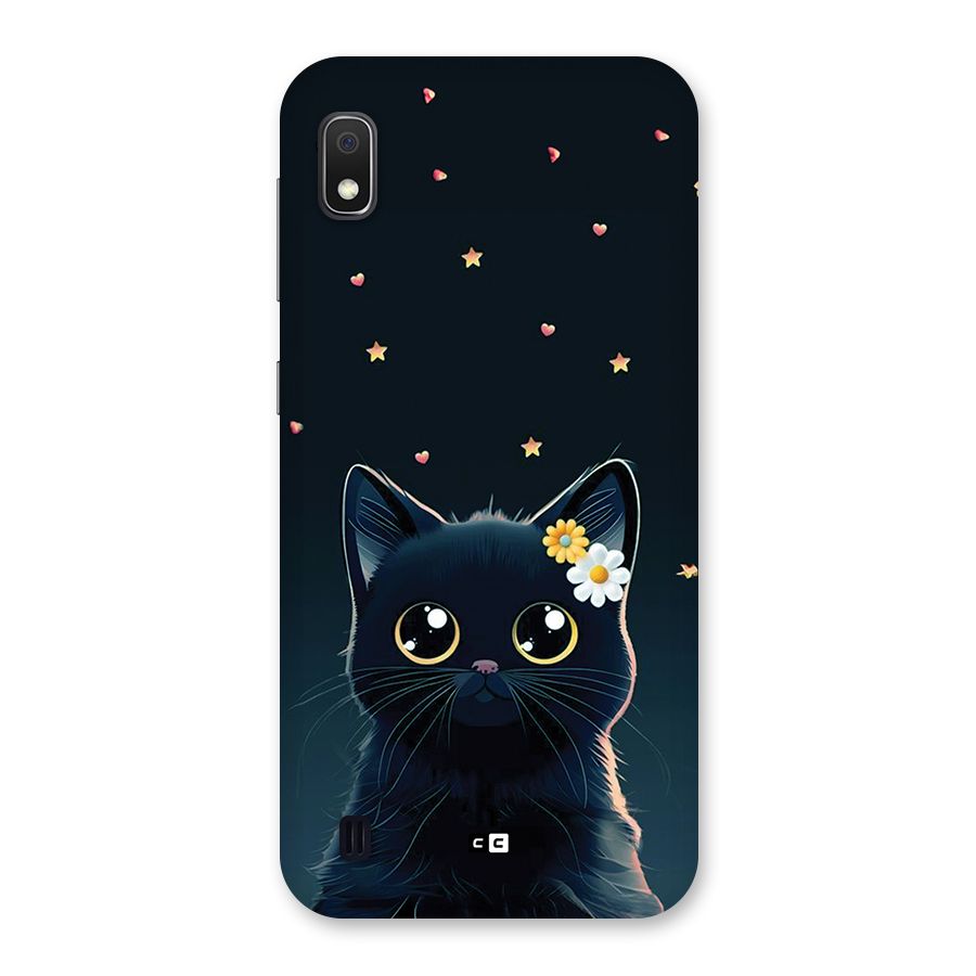 Cat With Flowers Back Case for Galaxy A10