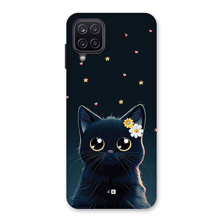 Cat With Flowers Back Case for Galaxy A12
