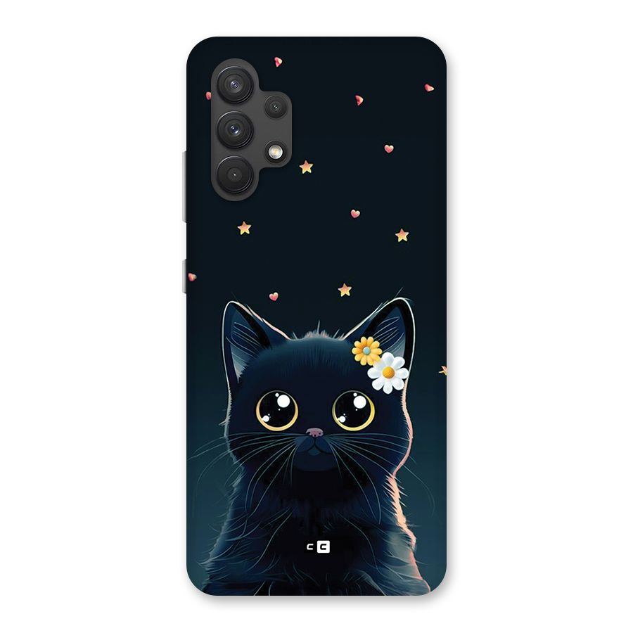 Cat With Flowers Back Case for Galaxy A32