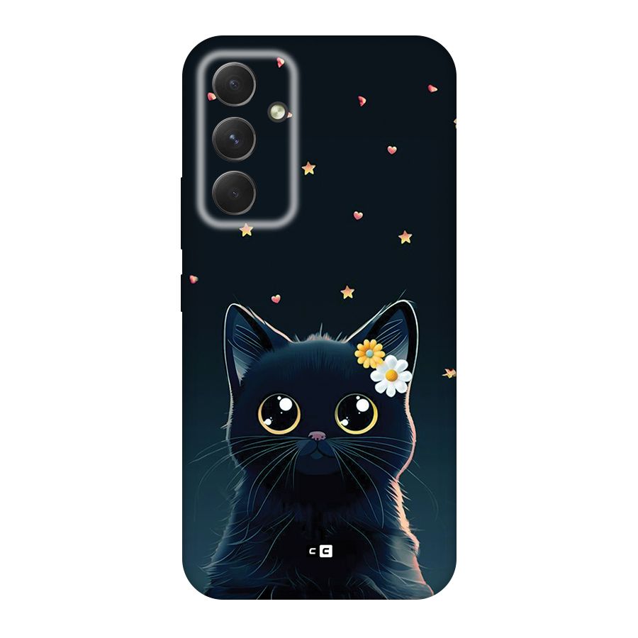 Cat With Flowers Back Case for Galaxy A54