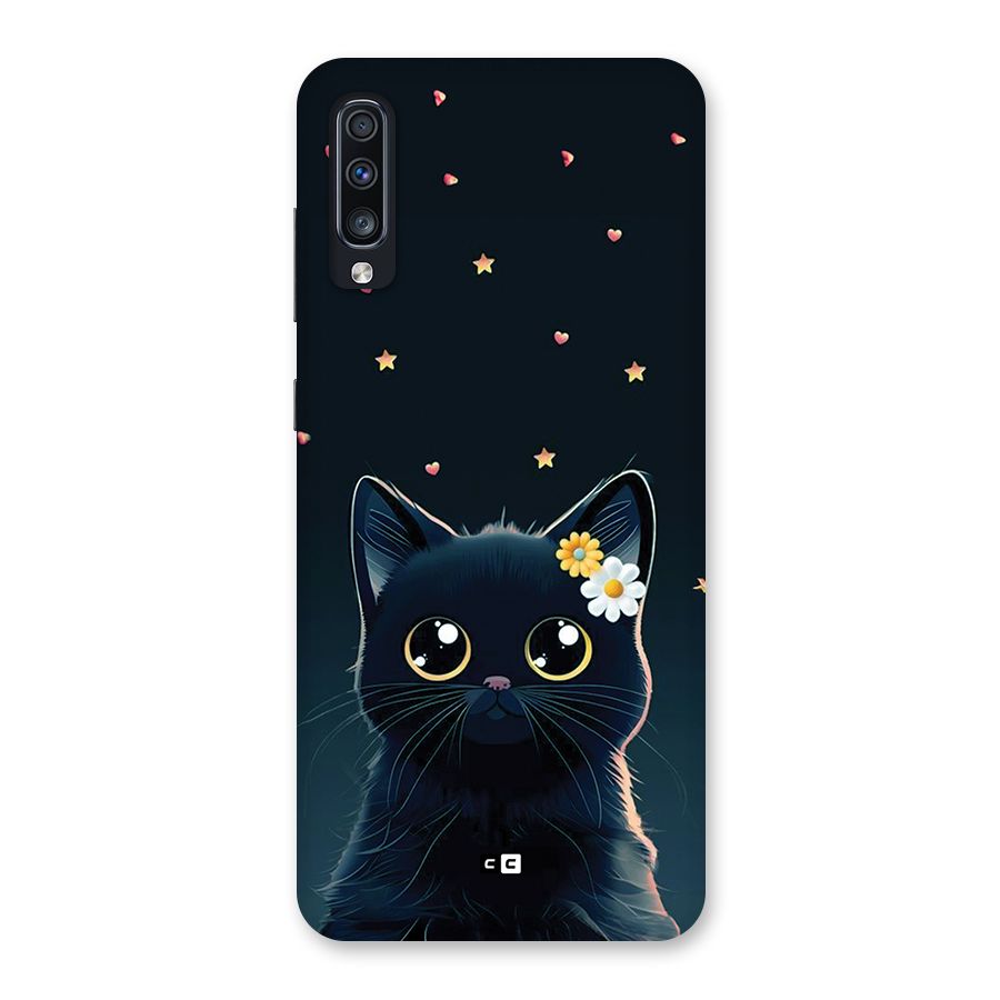 Cat With Flowers Back Case for Galaxy A70