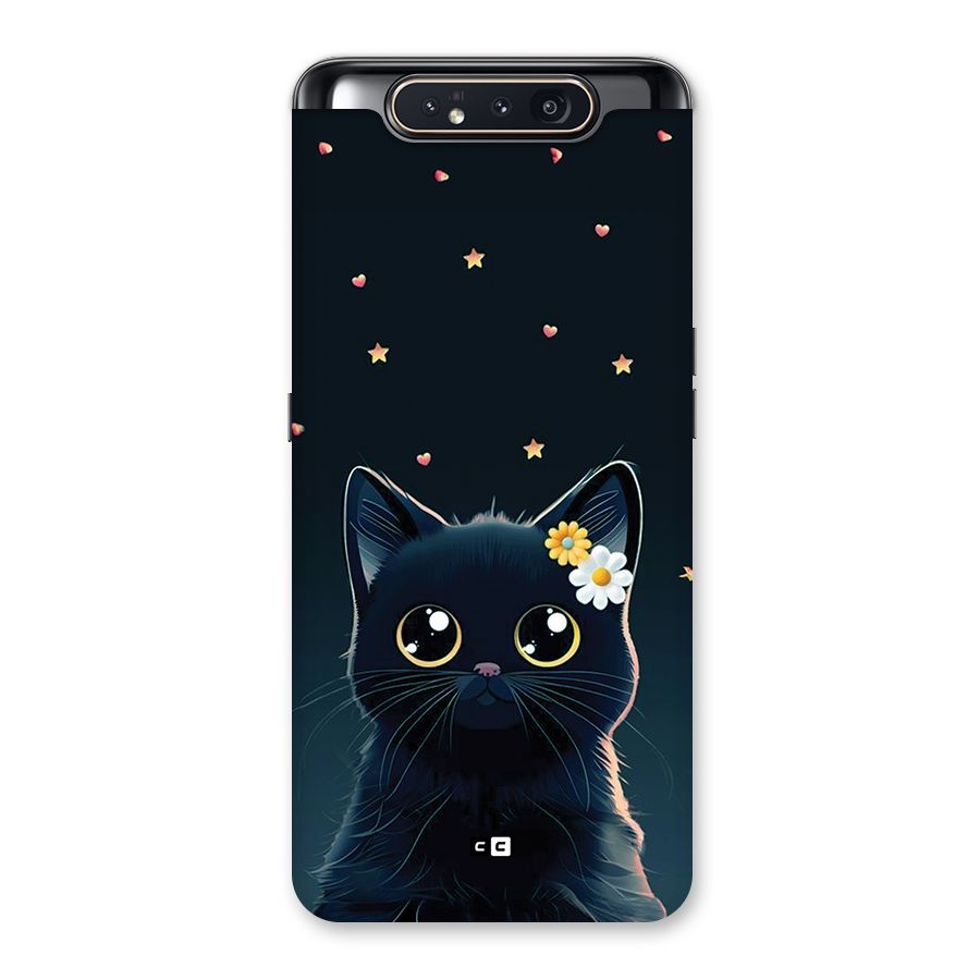 Cat With Flowers Back Case for Galaxy A80