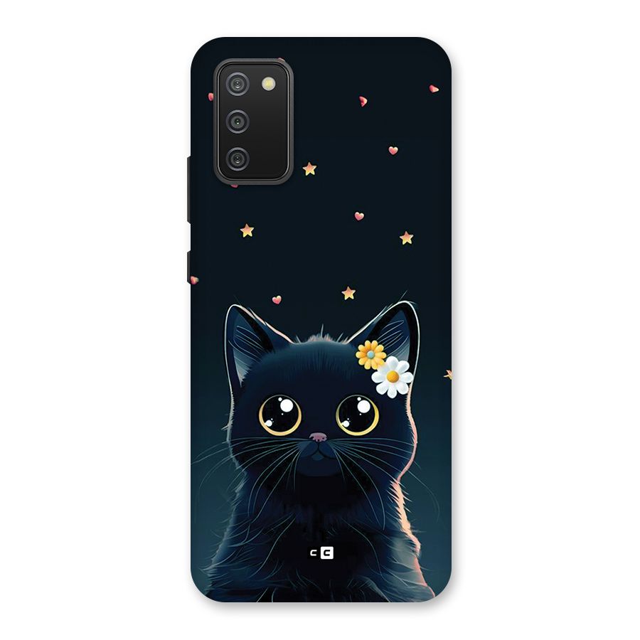 Cat With Flowers Back Case for Galaxy F02s