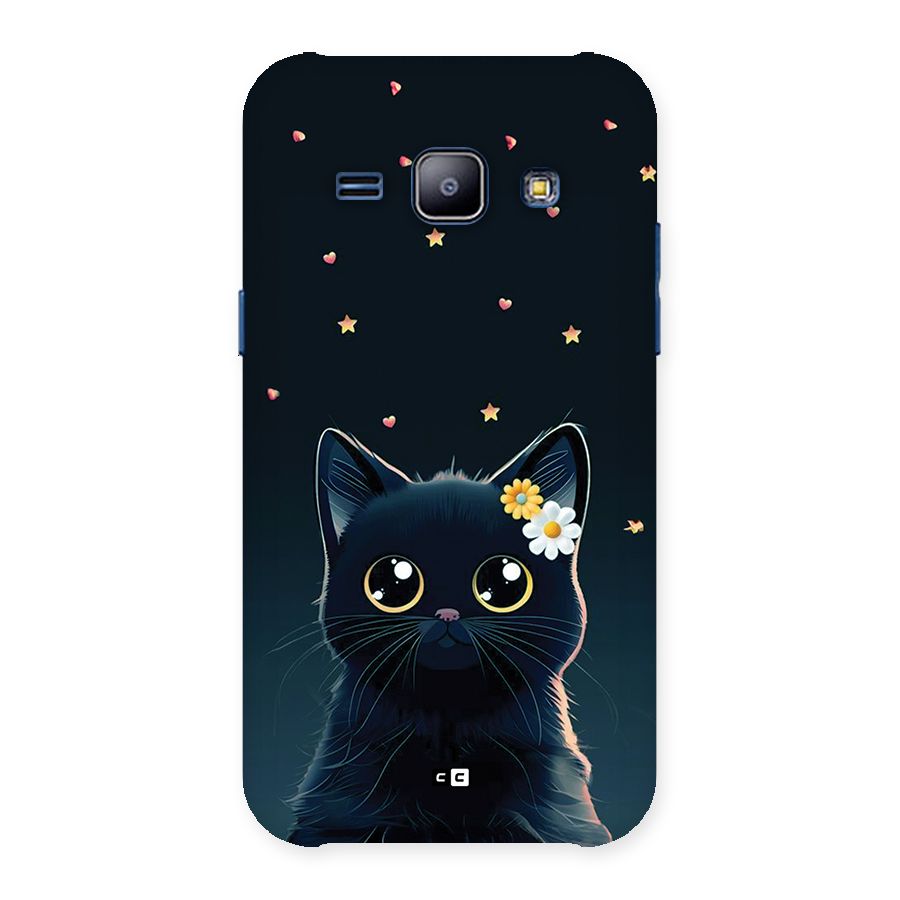 Cat With Flowers Back Case for Galaxy J1