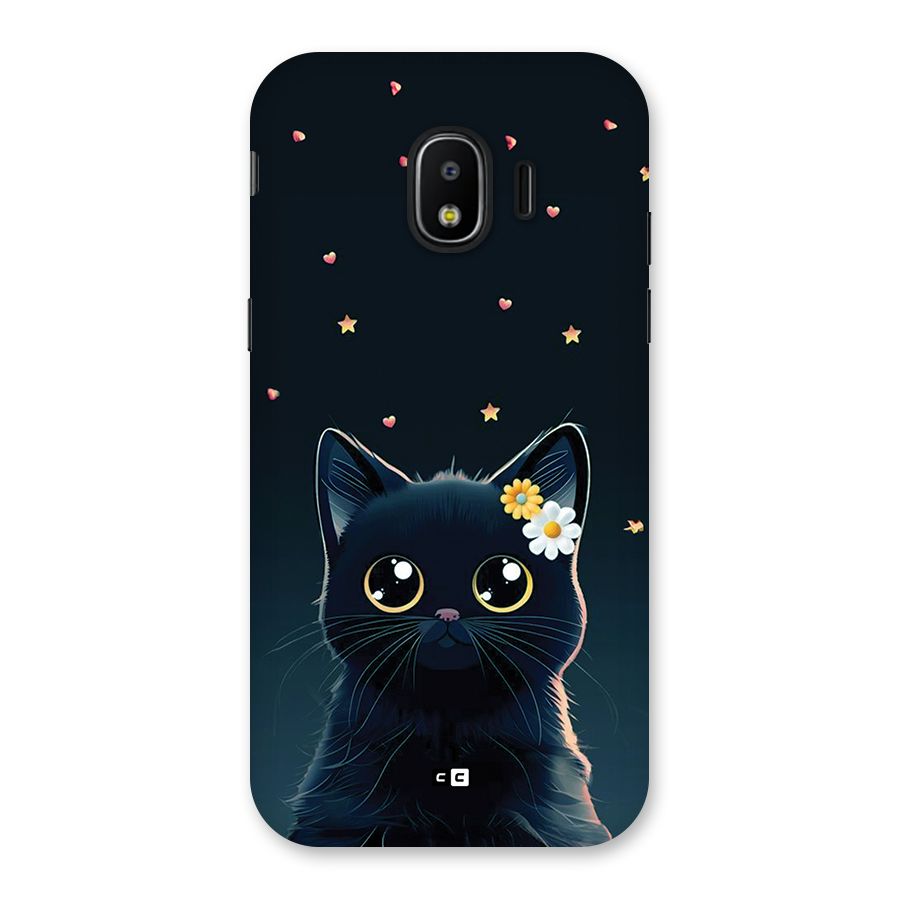 Cat With Flowers Back Case for Galaxy J2 Pro 2018