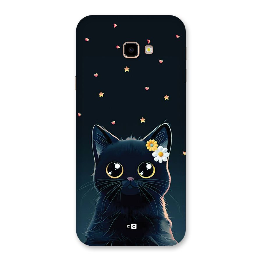 Cat With Flowers Back Case for Galaxy J4 Plus
