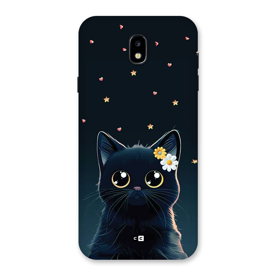 Cat With Flowers Back Case for Galaxy J7 Pro