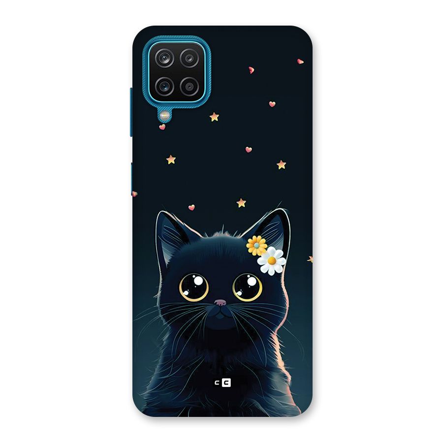 Cat With Flowers Back Case for Galaxy M12