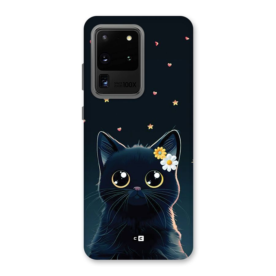 Cat With Flowers Back Case for Galaxy S20 Ultra