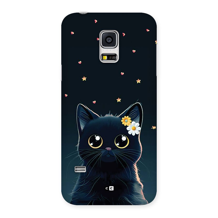 Cat With Flowers Back Case for Galaxy S5 Mini