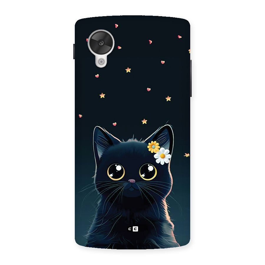 Cat With Flowers Back Case for Google Nexus 5