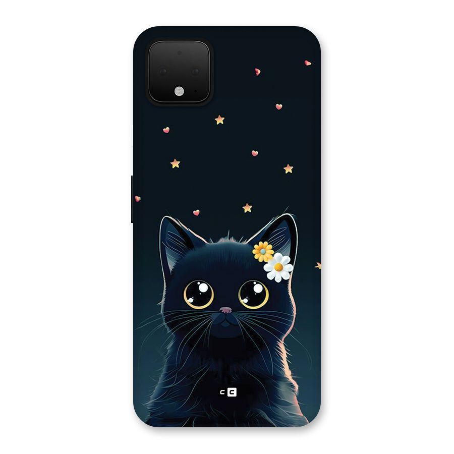 Cat With Flowers Back Case for Google Pixel 4 XL