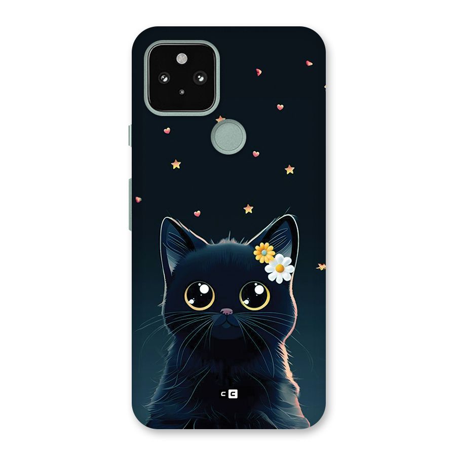 Cat With Flowers Back Case for Google Pixel 5