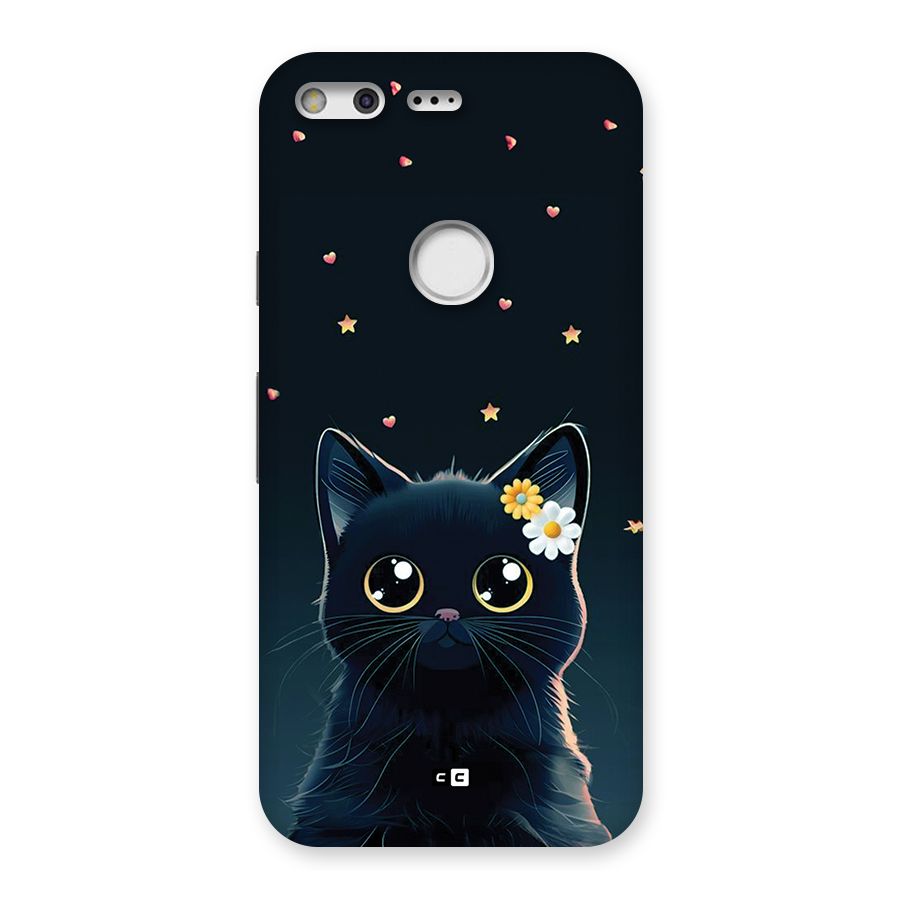 Cat With Flowers Back Case for Google Pixel XL