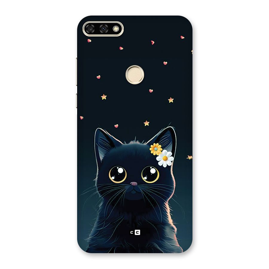 Cat With Flowers Back Case for Honor 7A