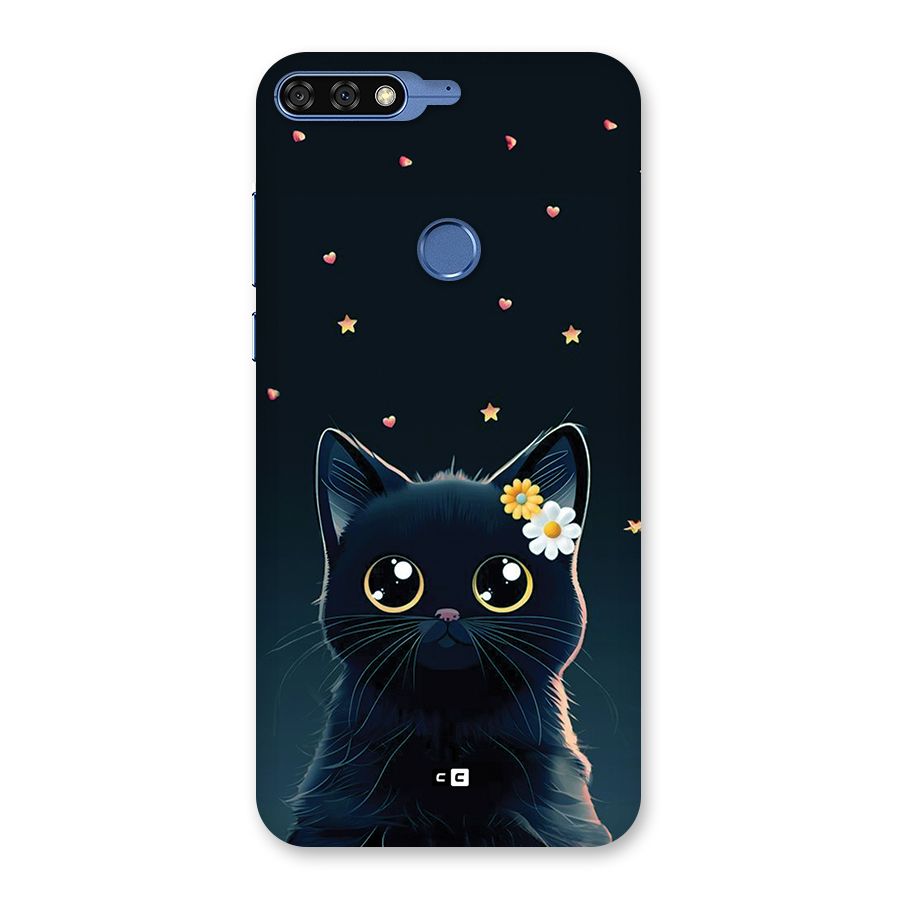 Cat With Flowers Back Case for Honor 7C