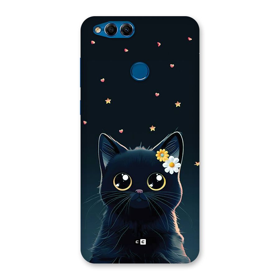 Cat With Flowers Back Case for Honor 7X