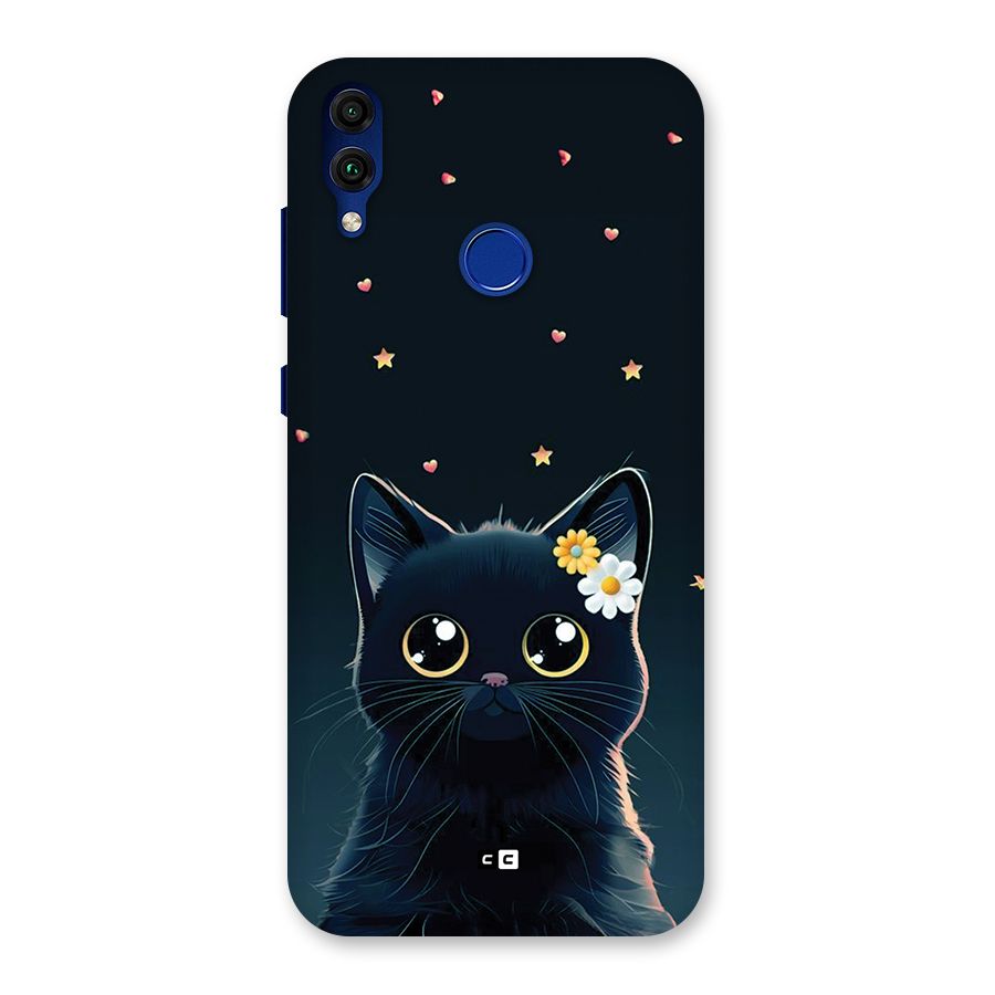 Cat With Flowers Back Case for Honor 8C