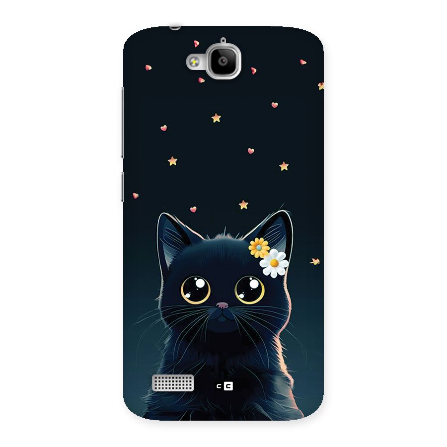 Cat With Flowers Back Case for Honor Holly