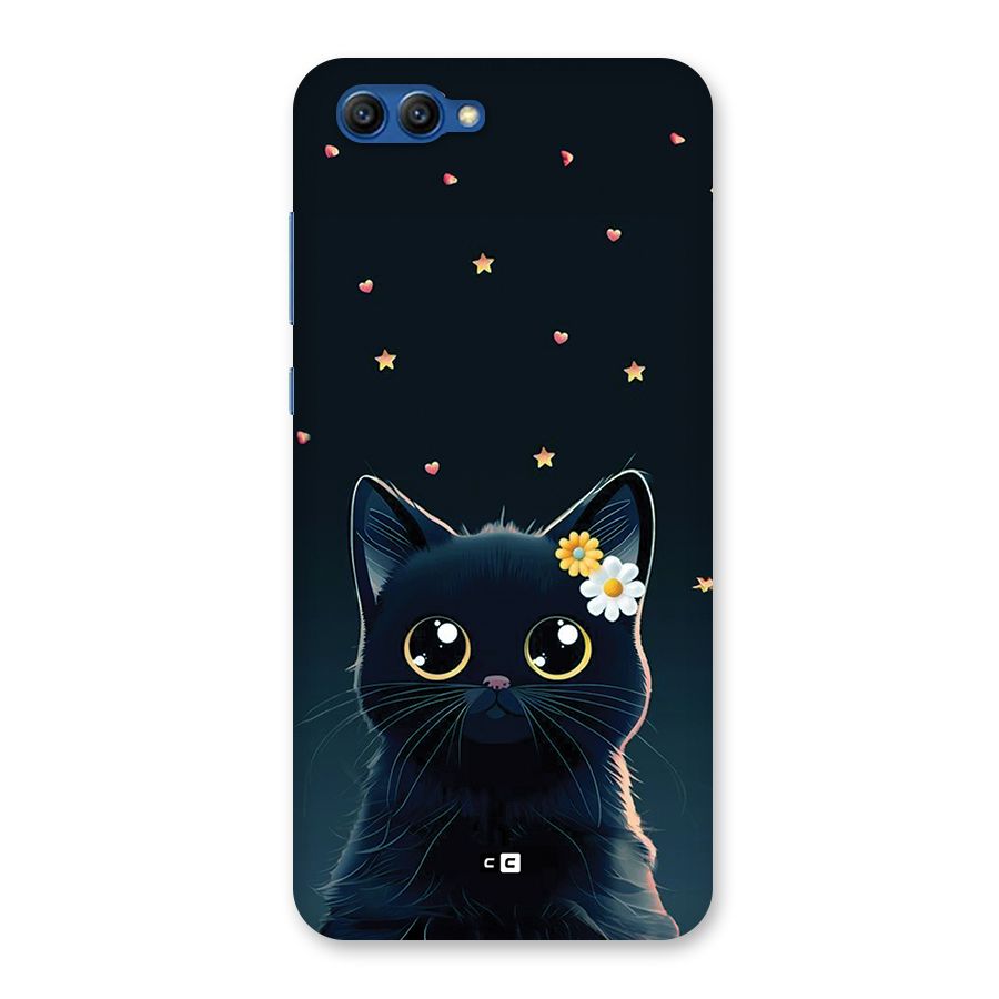 Cat With Flowers Back Case for Honor View 10