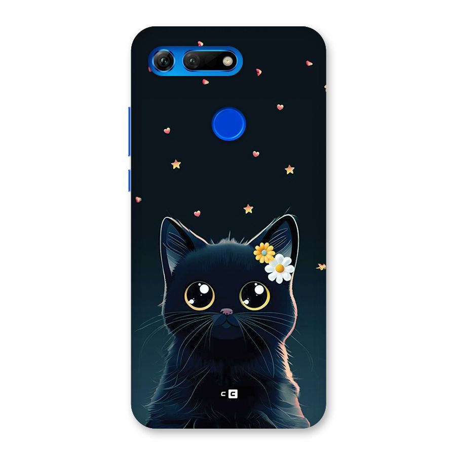 Cat With Flowers Back Case for Honor View 20