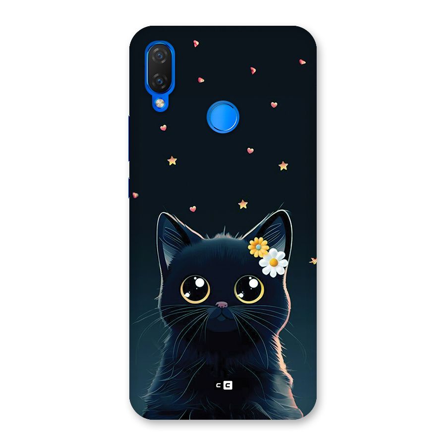 Cat With Flowers Back Case for Huawei P Smart Plus
