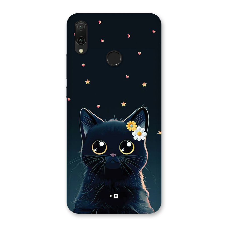 Cat With Flowers Back Case for Huawei Y9 (2019)