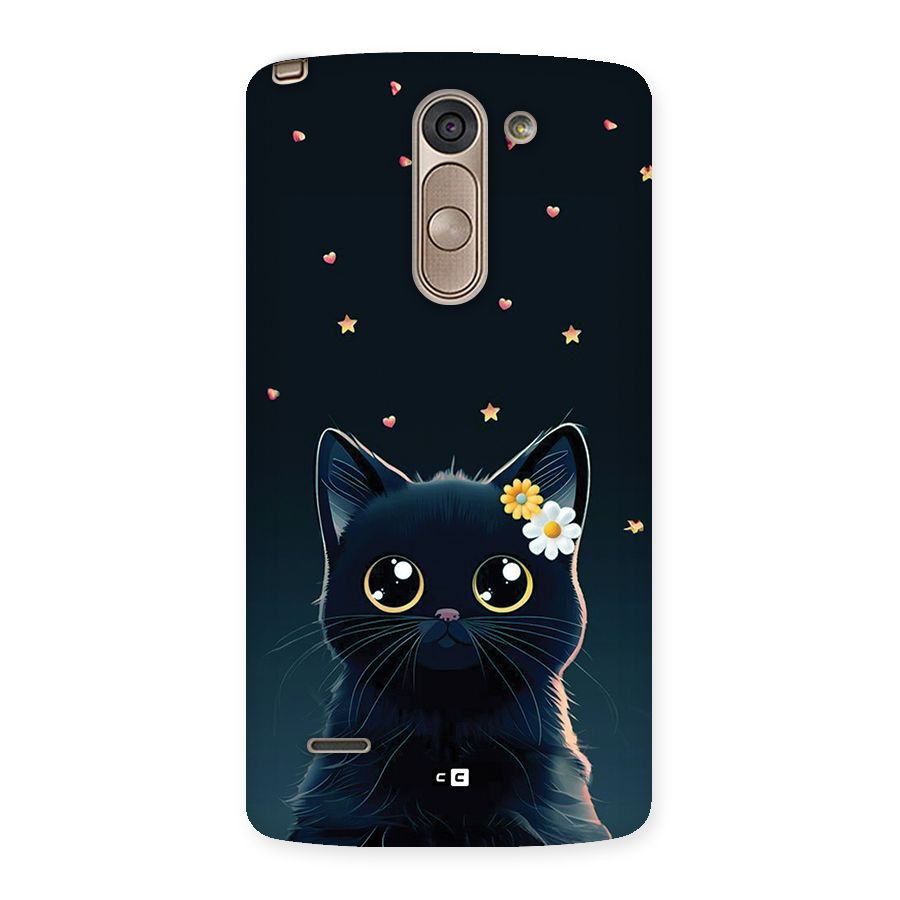 Cat With Flowers Back Case for LG G3 Stylus