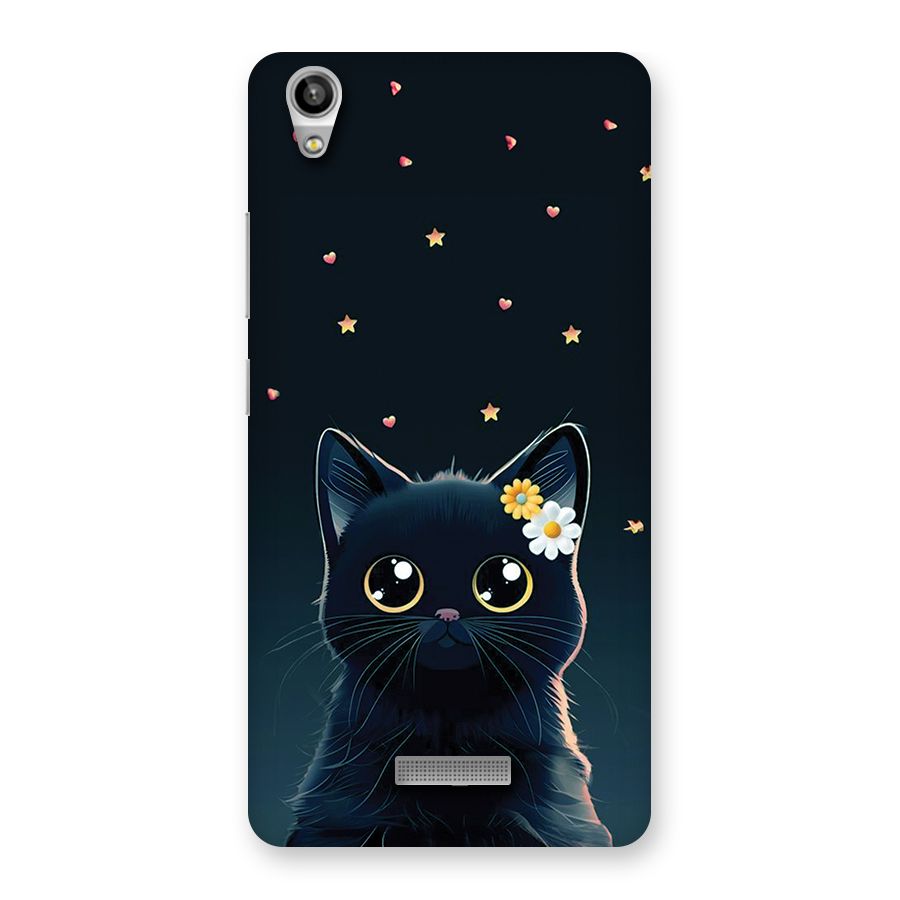 Cat With Flowers Back Case for Lava Pixel V1