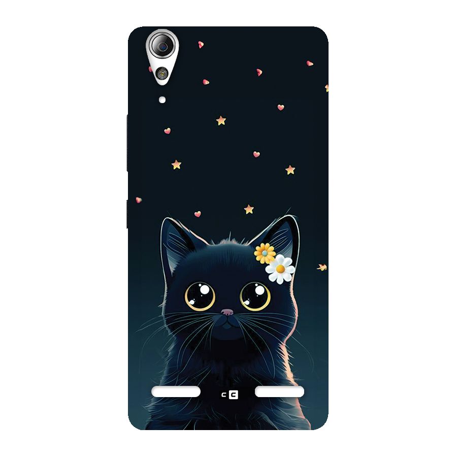 Cat With Flowers Back Case for Lenovo A6000 Plus