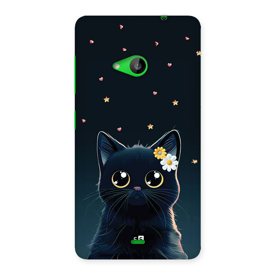 Cat With Flowers Back Case for Lumia 535