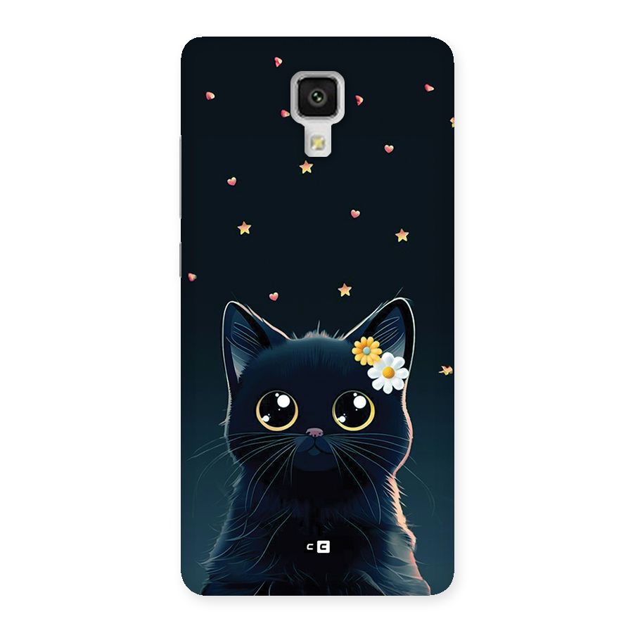 Cat With Flowers Back Case for Mi4