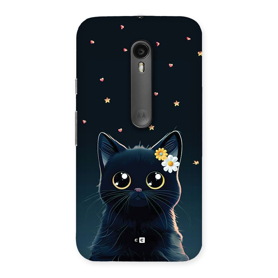 Cat With Flowers Back Case for Moto G3