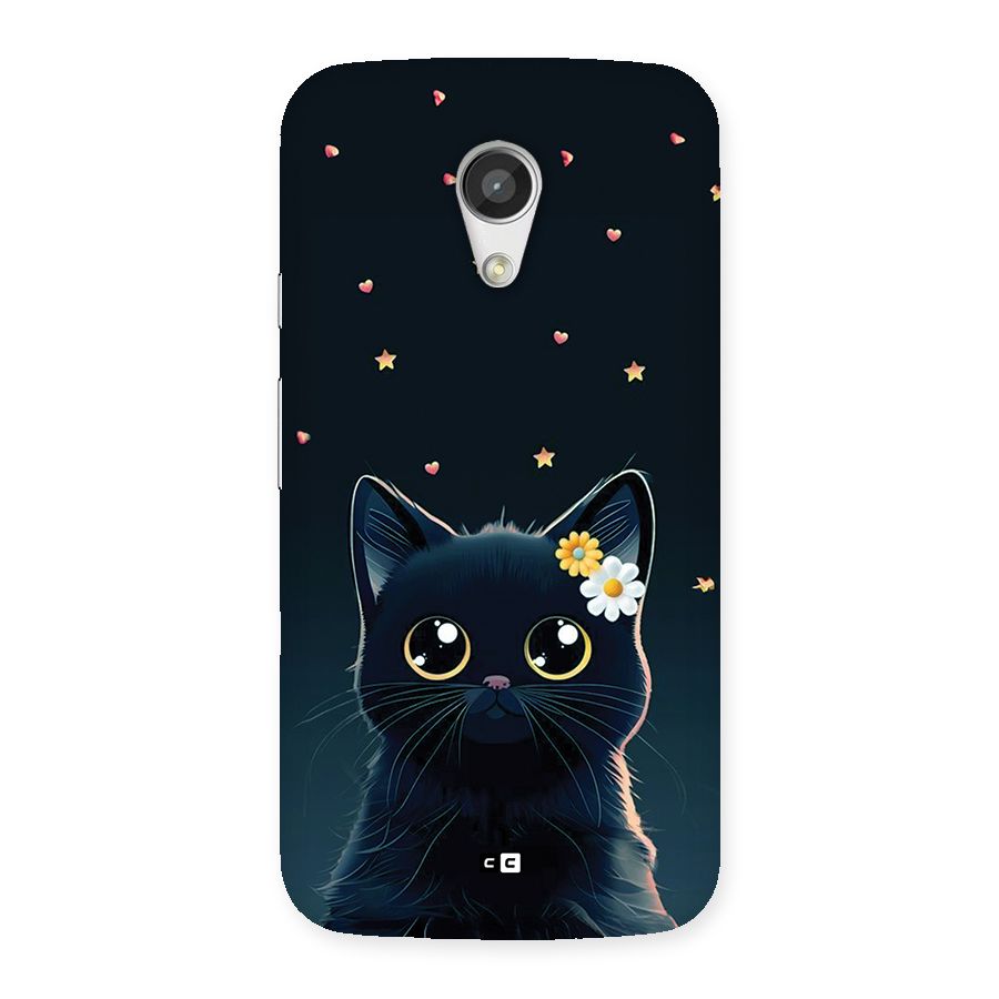 Cat With Flowers Back Case for Moto G 2nd Gen