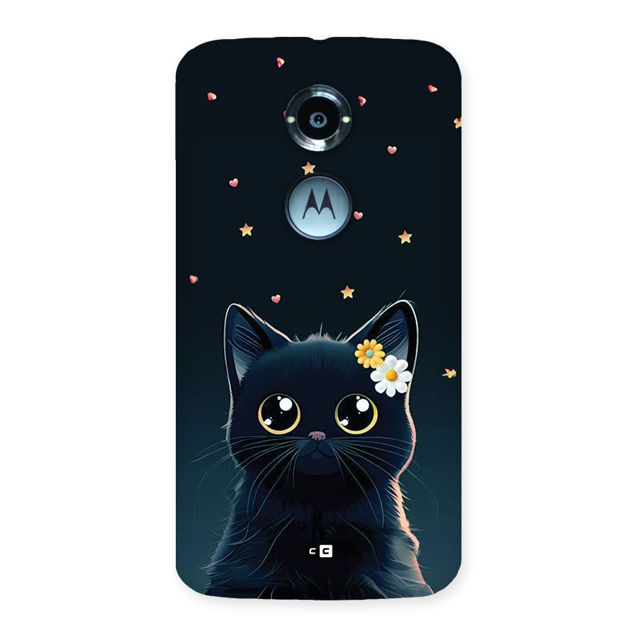 Cat With Flowers Back Case for Moto X2
