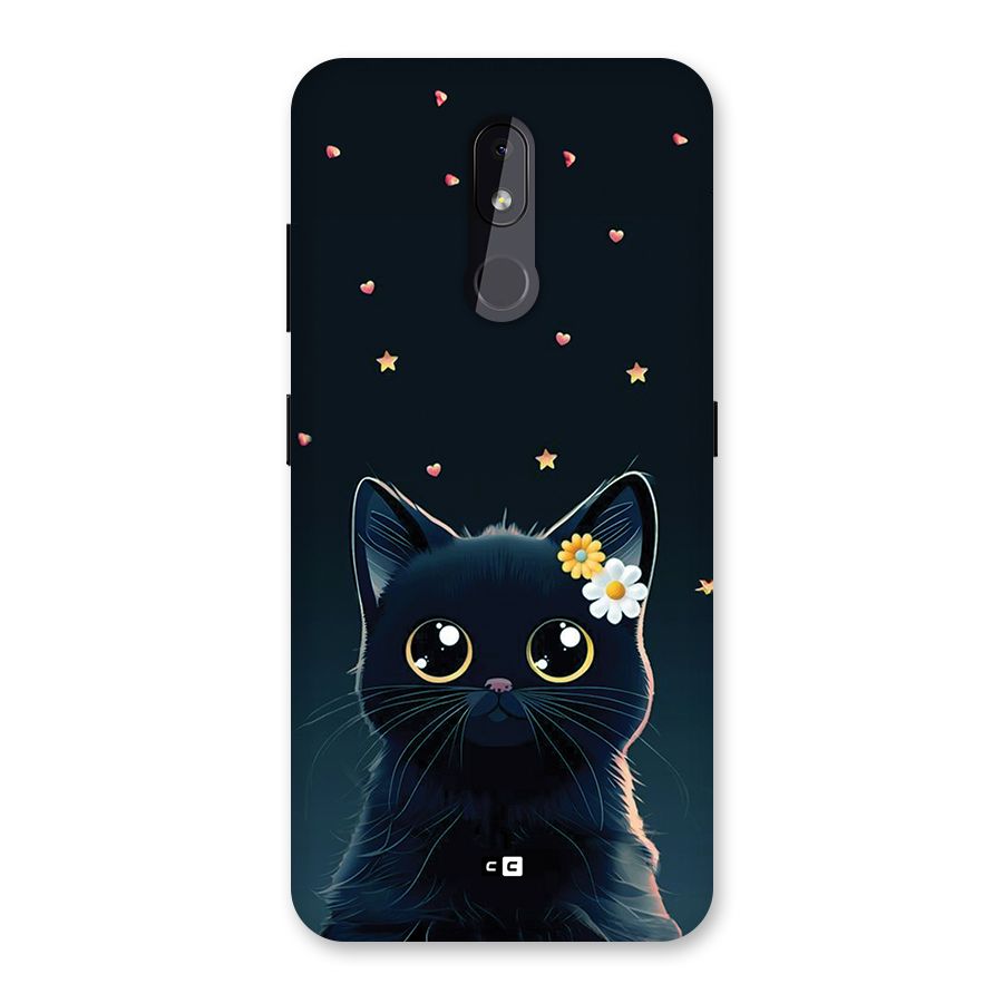 Cat With Flowers Back Case for Nokia 3.2