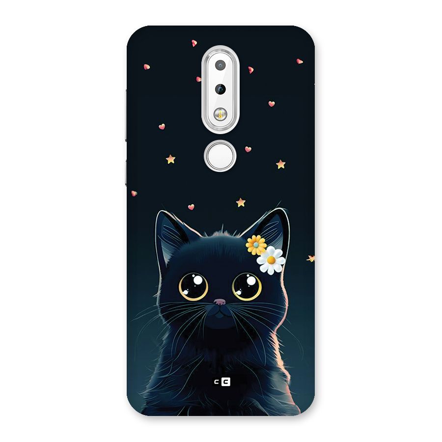 Cat With Flowers Back Case for Nokia 6.1 Plus
