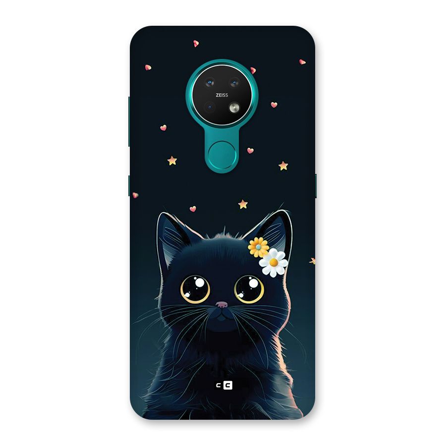 Cat With Flowers Back Case for Nokia 7.2