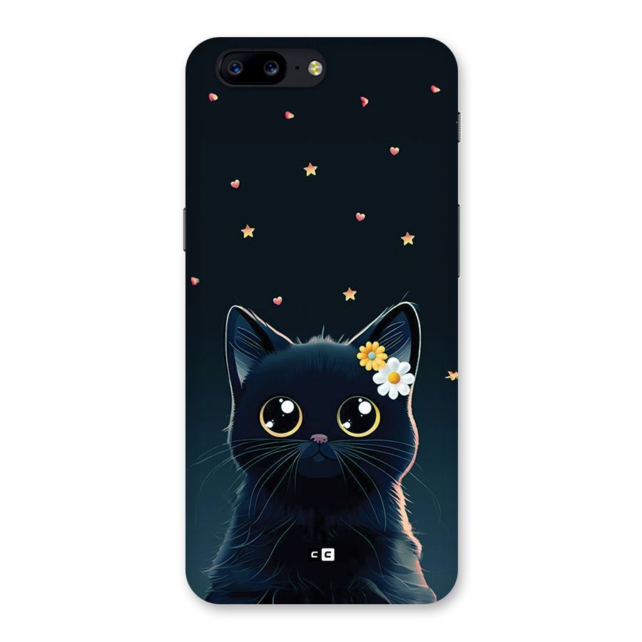 Cat With Flowers Back Case for OnePlus 5