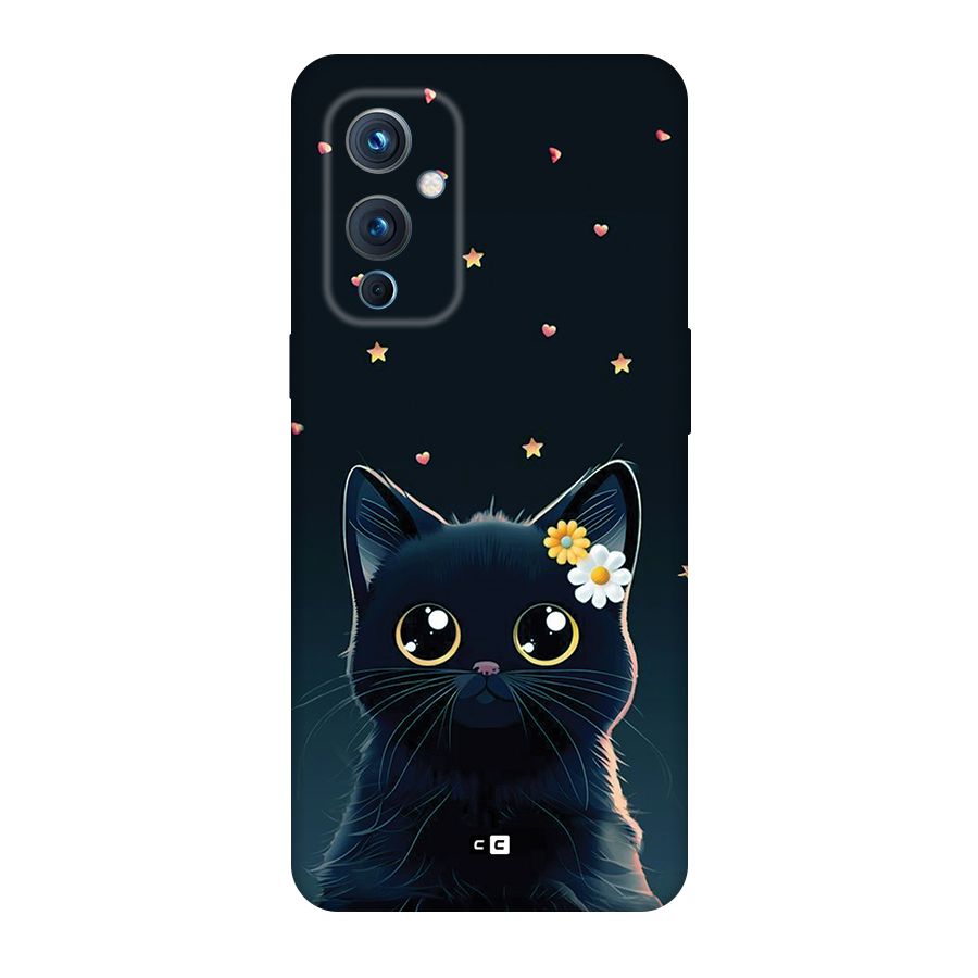 Cat With Flowers Back Case for OnePlus 9