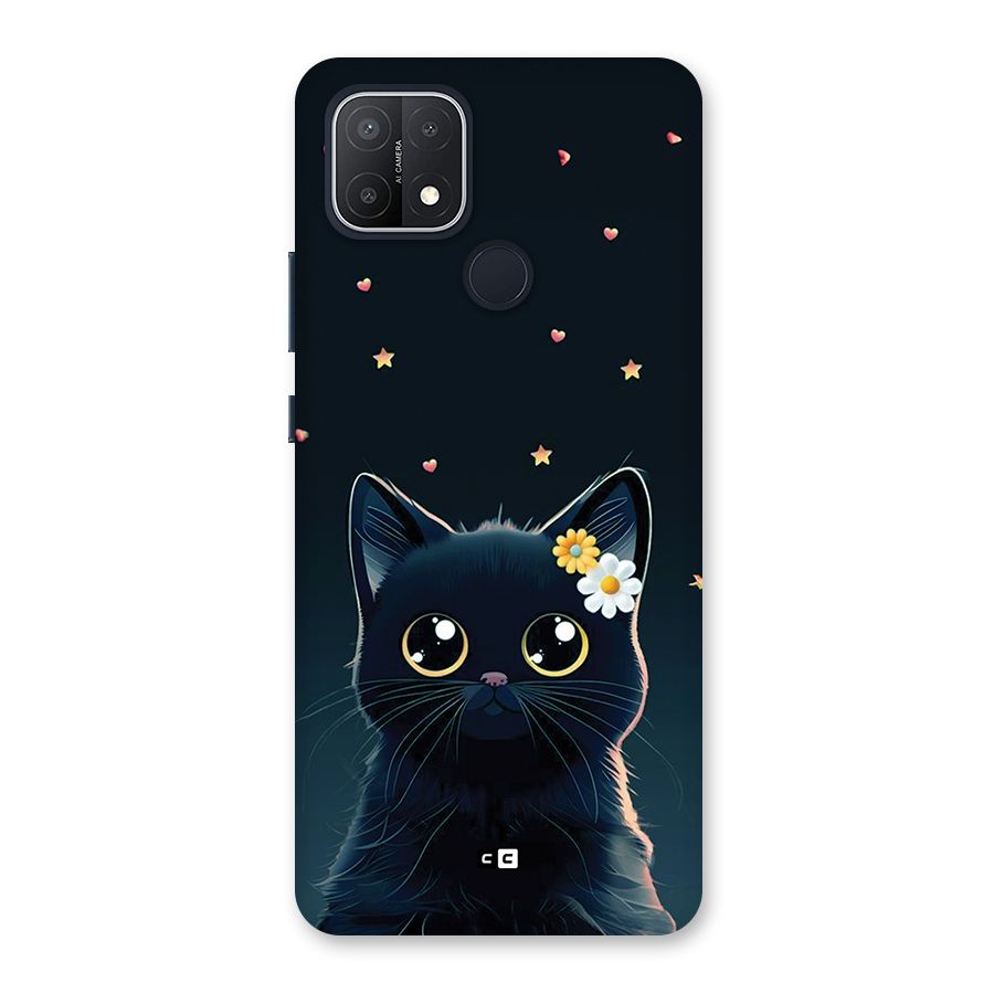 Cat With Flowers Back Case for Oppo A15
